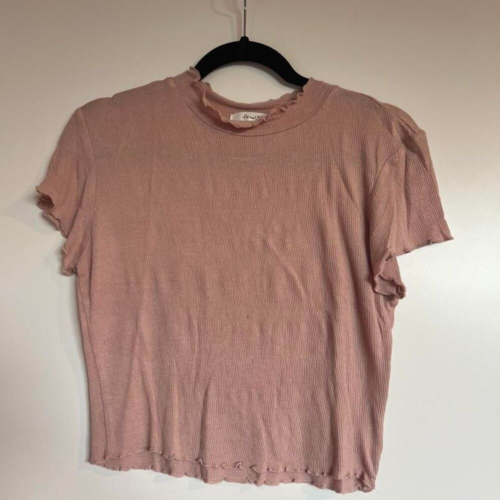 Unbranded Women's Pink and Tan Crop-top
